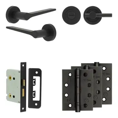 Click Here To Enlarge This Photo Of JV851MB Frelan Hardware Jedo Complete 'Gio' Door Handle Pack - Internal Doors - Matt Black