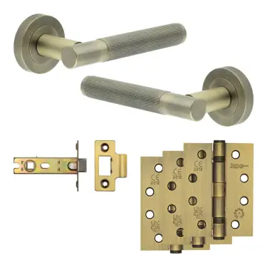 Click Here To Enlarge This Photo Of JV852AB Frelan Hardware Jedo Complete 'Venice' Door Handle Pack - Internal Doors - Antique Brass