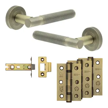 Click Here To Enlarge This Photo Of JV852AB Frelan Hardware Jedo Complete 'Venice' Door Handle Pack - Internal Doors - Antique Brass