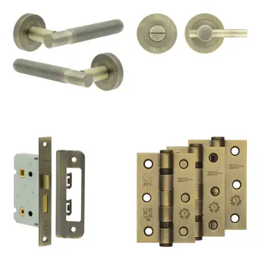Click Here To Enlarge This Photo Of JV852AB Frelan Hardware Jedo Complete 'Venice' Door Handle Pack - Internal Doors - Antique Brass
