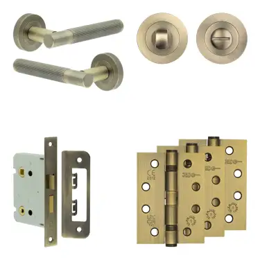 Click Here To Enlarge This Photo Of JV852AB Frelan Hardware Jedo Complete 'Venice' Door Handle Pack - Internal Doors - Antique Brass
