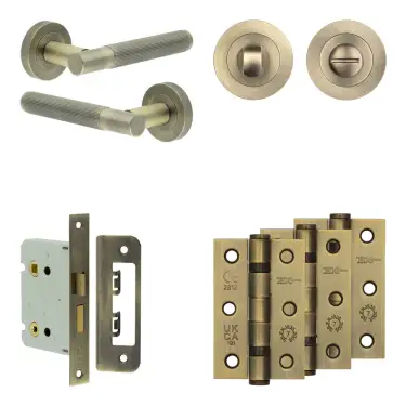 Click Here To Enlarge This Photo Of JV852AB Frelan Hardware Jedo Complete 'Venice' Door Handle Pack - Internal Doors - Antique Brass