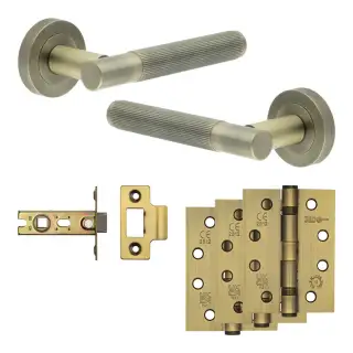JV852AB Frelan Hardware Jedo Complete 'Venice' Door Handle Pack - Internal Doors - Antique Brass
