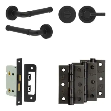 Click Here To Enlarge This Photo Of JV853MB Frelan Hardware Jedo Complete 'Midtown' Door Handle Pack - Internal Doors - Matt Black