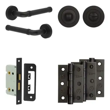 Click Here To Enlarge This Photo Of JV853MB Frelan Hardware Jedo Complete 'Midtown' Door Handle Pack - Internal Doors - Matt Black