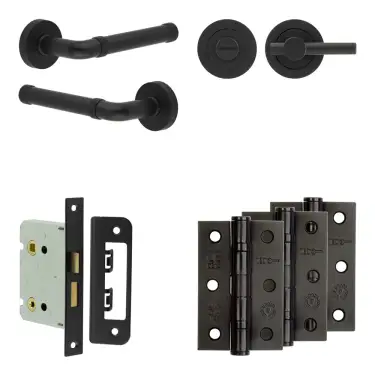 Click Here To Enlarge This Photo Of JV853MB Frelan Hardware Jedo Complete 'Midtown' Door Handle Pack - Internal Doors - Matt Black
