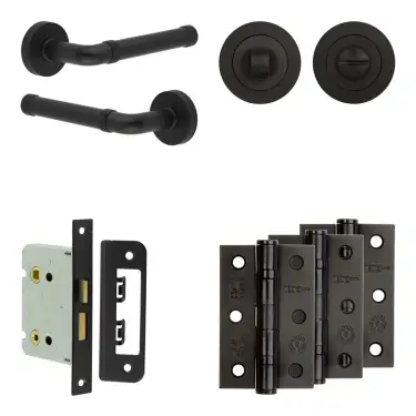 Click Here To Enlarge This Photo Of JV853MB Frelan Hardware Jedo Complete 'Midtown' Door Handle Pack - Internal Doors - Matt Black