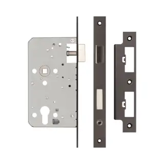 JL-DE60DB Frelan Hardware Jedo DIN Euro Profile Escape Lock 60mm Backset &lpar;72mm c&sol;c&rpar; with Square Corners - Dark Bronze