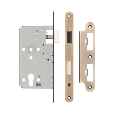 Click Here To Enlarge This Photo Of JL-DE60RAB Frelan Hardware Jedo DIN Euro Profile Escape Lock 60mm Backset &lpar;72mm c&sol;c&rpar; with Radius Corners - Antique Brass