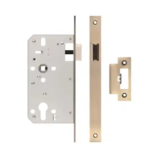 JL-DL60AB Frelan Hardware Jedo DIN Mortice Latch 60mm Backset with Square Corners - Antique Brass