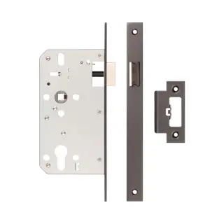 JL-DL60DB Frelan Hardware Jedo DIN Mortice Latch 60mm Backset with Square Corners - Dark Bronze
