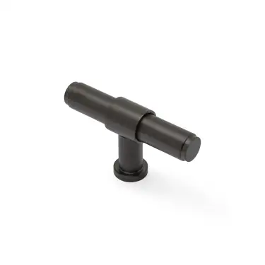 Click Here To Enlarge This Photo Of AW838P-80-DBZPVD - Alexander & Wilks Kingston Plain T-Bar Cupboard Knob 80mm - Dark Bronze PVD