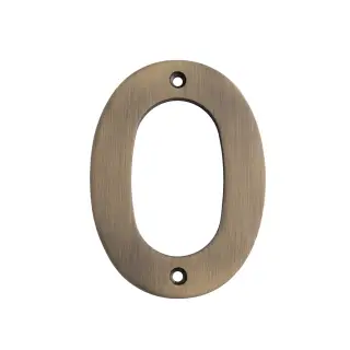 NUM10100AB - Carlisle Brass Eurospec 100mm Screw Fix Numeral '0' - Antique Brass