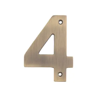 Click Here To Enlarge This Photo Of NUM10104AB - Carlisle Brass Eurospec 100mm Screw Fix Numeral '4' - Antique Brass