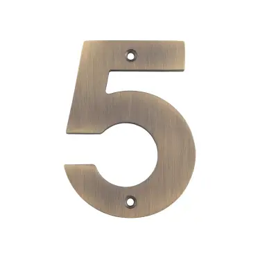 Click Here To Enlarge This Photo Of NUM10105AB - Carlisle Brass Eurospec 100mm Screw Fix Numeral '5' - Antique Brass