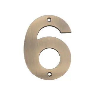 NUM10106&sol;9AB - Carlisle Brass Eurospec 100mm Screw Fix Numeral '6&sol;9' - Antique Brass