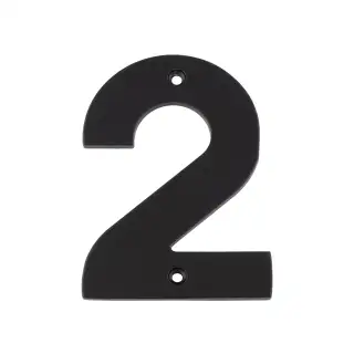 NUM10102MB - Carlisle Brass Eurospec 100mm Screw Fix Numeral '2' - Matt Black