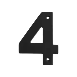 NUM10104MB - Carlisle Brass Eurospec 100mm Screw Fix Numeral '4' - Matt Black