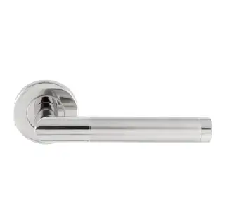 CSL1192DUO - Carlisle Brass Eurospec 19mm Mitred Lever on Round Rose &lpar;G304&rpar; Polished Stainless Steel&sol;Satin Stainless Steel