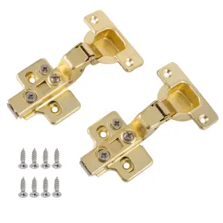 Eclipse 99042 35mm Satin Brass Clip On 3D Soft Close Cabinet Hinge 105&deg; Inset - Pack of 2