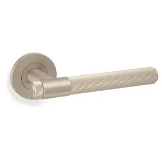 AW242SNPVD - Alexander & Wilks Reeded Kingston Lever on Round Rose - Satin Nickel PVD