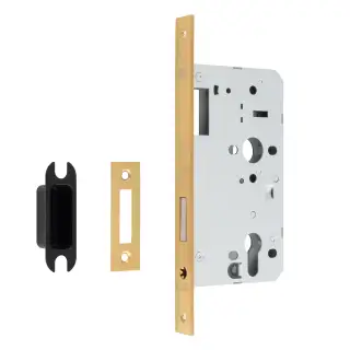 DLX0060EPSB - Carlisle Brass Eurospec DIN Euro Deadlock 60mm Backset &lpar;Square Forend&rpar; - Satin Brass