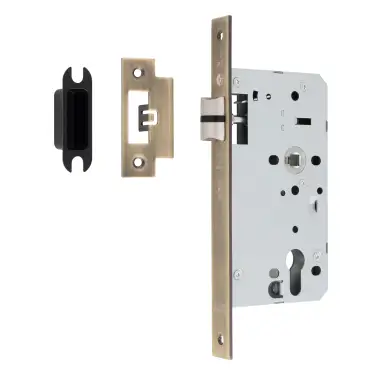 Click Here To Enlarge This Photo Of DLX0060LAB - Carlisle Brass Eurospec DIN Latch 60mm Backset &lpar;Square Forend&rpar; - Antique Brass