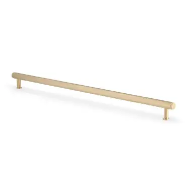 Click Here To Enlarge This Photo Of AW809-448-SBPVD - Alexander & Wilks Crispin Knurled T-Bar Cupboard Pull Handle - Satin Brass PVD - 448mm Centres