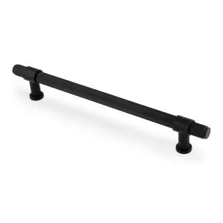 AW839R-224-BL - Alexander & Wilks Kingston Reeded Pull Handle 224mm c&sol;c - Black