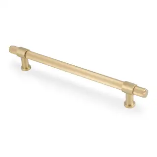 AW839R-224-SBPVD - Alexander & Wilks Kingston Reeded Pull Handle 224mm c&sol;c - Satin Brass PVD