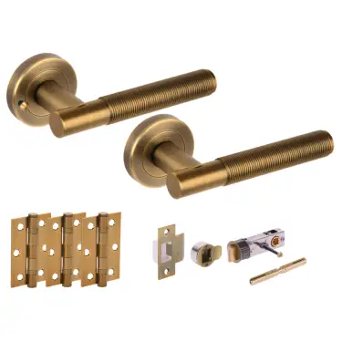 Click Here To Enlarge This Photo Of H2885MBR - Hunta 'Halo' Matt Bronze Privacy Bullet Latch Doorpack with 3" Ball Bearing Hinges &lpar;57mm Backset&rpar;
