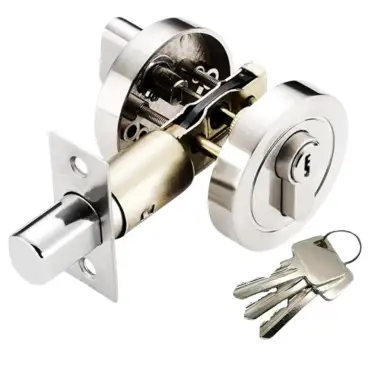 Click Here To Enlarge This Photo Of H1501PCP - Hunta Polished Chrome Euro Profile Locking Deadbolt with Thumbturn Lock Set