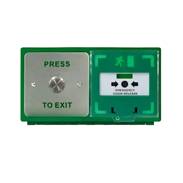 Click Here To Enlarge This Photo Of L33962 - ICS Dual Unit MCP110 Call Point With 19mm Stainless Steel Exit Button &lpar;Horizontal&rpar; DBB-H-02-110-H