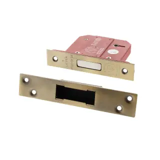 Atlantic - ALKDEAD5LK3MAB British Standard 5 Lever Key Deadlock 3" - Matt Antique Brass