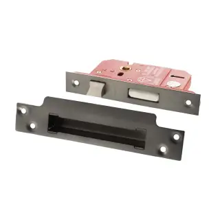 Atlantic - ALKSASH5LK25MBN British Standard 5 Lever Key Sashlock 2&period;5" - Matt Gun Metal