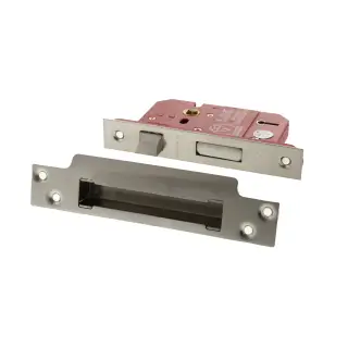 Atlantic - ALKSASH5LK25SN British Standard 5 Lever Key Sashlock 2&period;5" - Satin Nickel