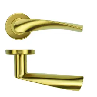 ZCS2140G3PVDSB Zoo Hardware Twist Lever on Round Rose - 52mm x 8mm &lpar;Grade 201&rpar; PVD Satin Brass