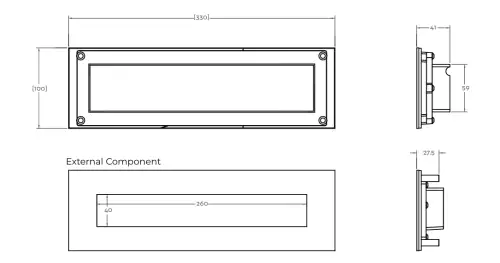 Click Here To Enlarge This Photo Of BLU Performance Classic Sleeved Letter Plate&comma; 330 x 100mm&comma; Up to 68mm Door Thickness&comma; 316 Satin Stainless Steel &lpar;LP430-SSS&rpar;