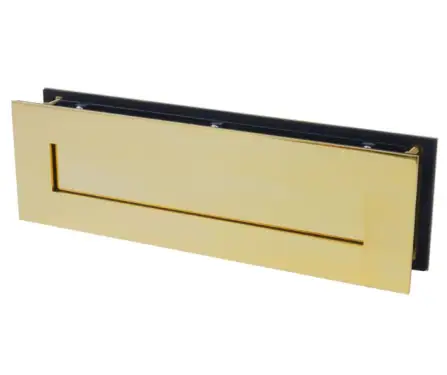 Click Here To Enlarge This Photo Of BLU Performance Classic Sleeved Letter Plate&comma; 330 x 100mm&comma; Up to 68mm Door Thickness&comma; 316 Stainless Steel in a PVD Polished Brass Finish &lpar;LP430-PPB&rpar;