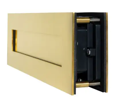 Click Here To Enlarge This Photo Of BLU Performance Classic Sleeved Letter Plate&comma; 330 x 100mm&comma; Up to 68mm Door Thickness&comma; 316 Stainless Steel in a PVD Polished Brass Finish &lpar;LP430-PPB&rpar;