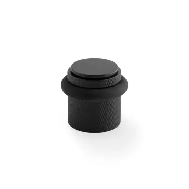 Click Here To Enlarge This Photo Of AW639KBL - Alexander & Wilks Brunel Knurled Floor Mounted Door Stop - Black