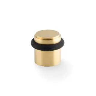 AW639PSBPVD - Alexander & Wilks Brunel Plain Floor Mounted Door Stop - Satin Brass PVD
