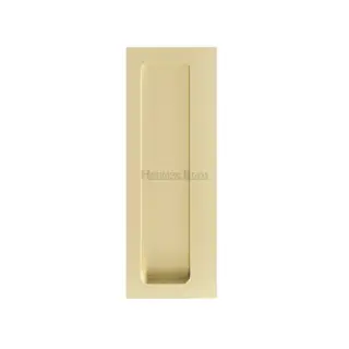 C1862-SB M&period;Marcus Heritage Brass Offset Flush Pull for Swing Door Satin Brass finish
