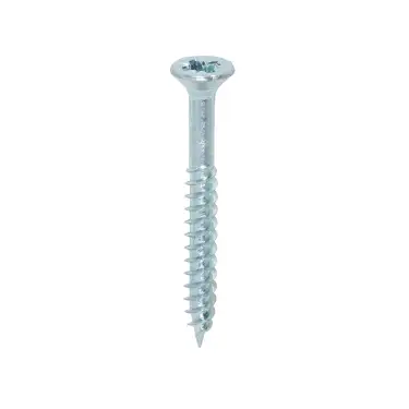 Click Here To Enlarge This Photo Of TIMCO Twin-Threaded Countersunk Silver Woodscrews