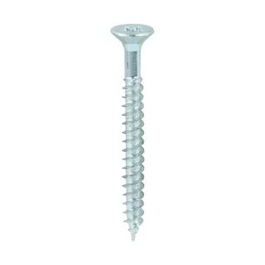 Click Here To Enlarge This Photo Of TIMCO Twin-Threaded Countersunk Silver Woodscrews