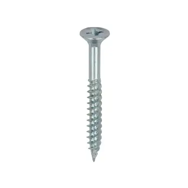 Click Here To Enlarge This Photo Of TIMCO Twin-Threaded Countersunk Silver Woodscrews