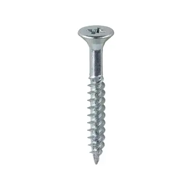 Click Here To Enlarge This Photo Of TIMCO Twin-Threaded Countersunk Silver Woodscrews