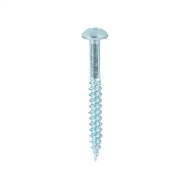 Click Here To Enlarge This Photo Of TIMCO Twin-Threaded Round Head Silver Woodscrews