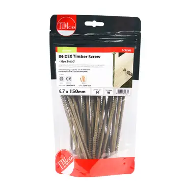 Click Here To Enlarge This Photo Of TIMCO Timber Screws Hex Flange Head Exterior Green