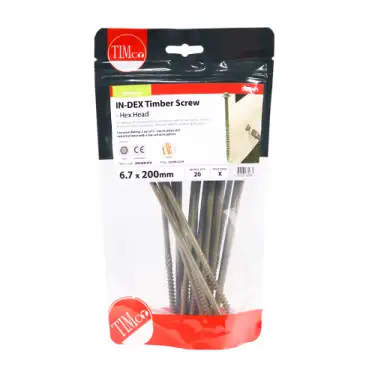 Click Here To Enlarge This Photo Of TIMCO Timber Screws Hex Flange Head Exterior Green